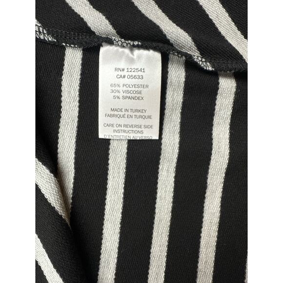 Shannon Passero Charlie Top Funnel Neck Batwing Black White Striped Knit XL - Picture 7 of 9